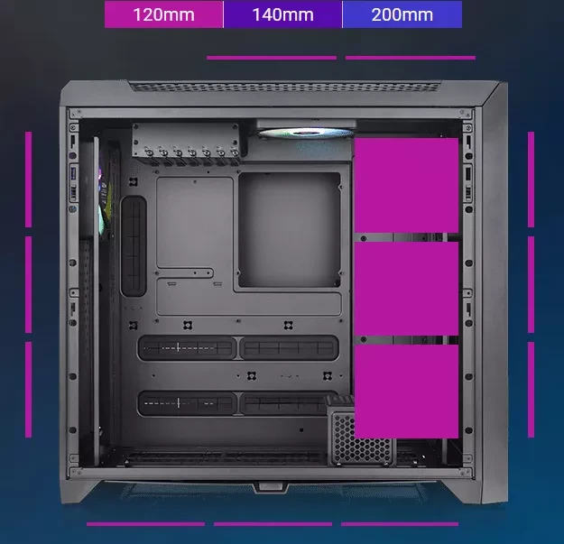 Thermaltake CTE C750 TG ARGB, schwarz, Glasfenster