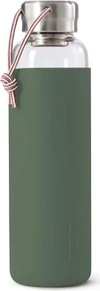 black+blum Glas Trinkflasche 600ml olive