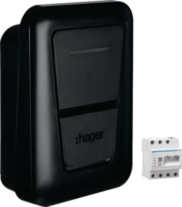 Hager E-Ladestation witty plus 22kW inkl. flow Energiemanager, Ladedose