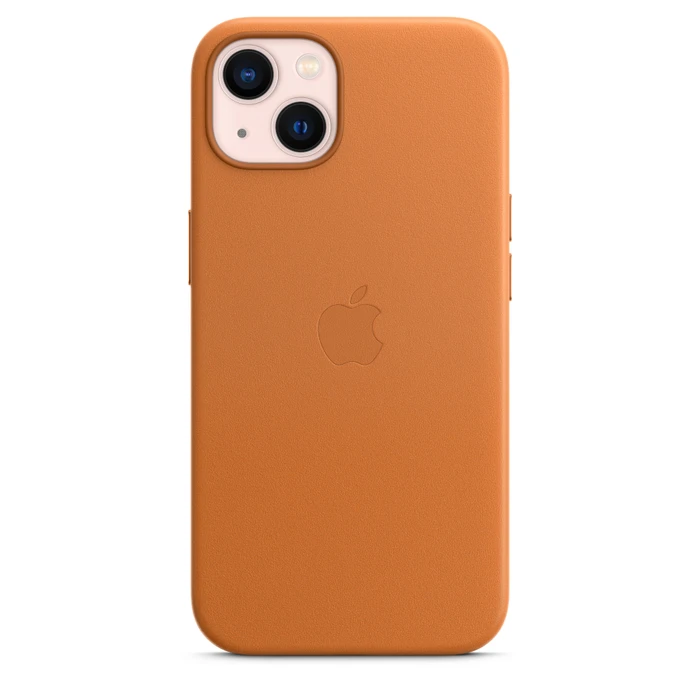 Apple Leder Case mit MagSafe für iPhone 13 goldbraun
