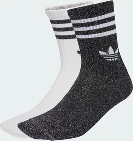 adidas 3-Stripes Glitter Crew Socken schwarz/weiß, 2 Paare (Damen)