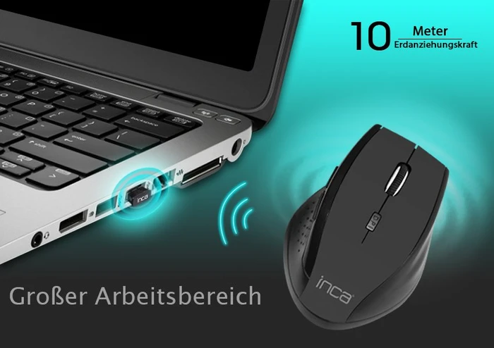 Inca IWM-500GLK Wireless Mouse rot/schwarz, USB