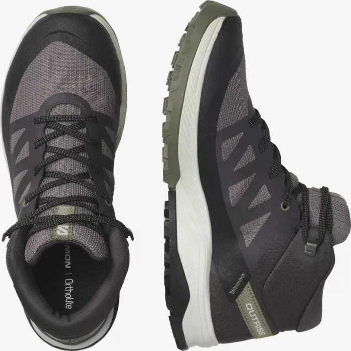 Salomon Outrise Mid GTX shale/black/deep lichen green (Damen)