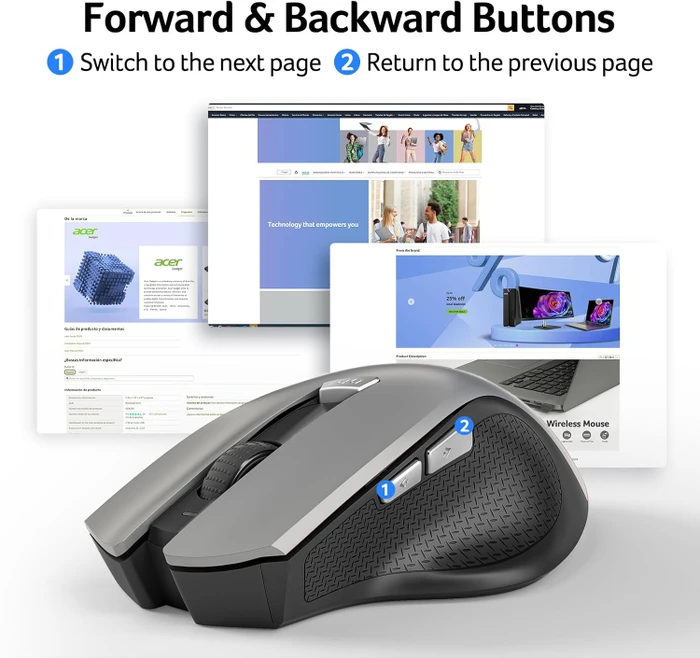 Acer OMR266 2.4GHz Wireless Mouse grau/schwarz, USB