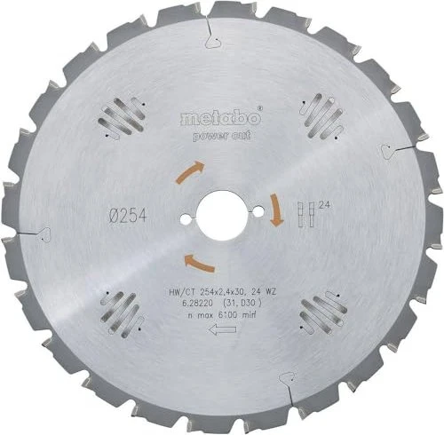 Metabo Precision Cut Kreissägeblatt 60Z, 254x1.8x30mm, 1 Stück