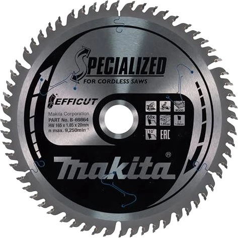 Makita Specialized Efficut Kreissägeblatt 60Z, 165x1.35x20mm, 1 Stück