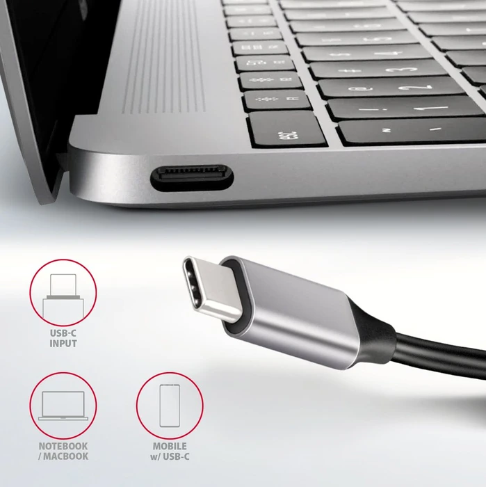 Axagon 6in1 USB-C Combo Hub, USB-C 3.0 [Stecker]