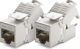 deleyCON Keystone Modul RJ-45 Buchse via Verlegekabel, Cat7, STP, 2er-Pack