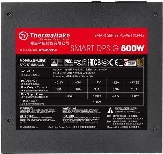 Thermaltake Smart DPS G 500W, ATX 2.31