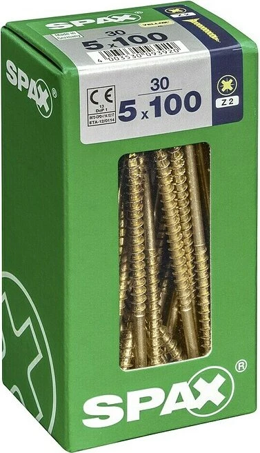 Spax YELLOX A2L 4CUT PZ2 Universalschraube, 5x100mm, 30 Stück