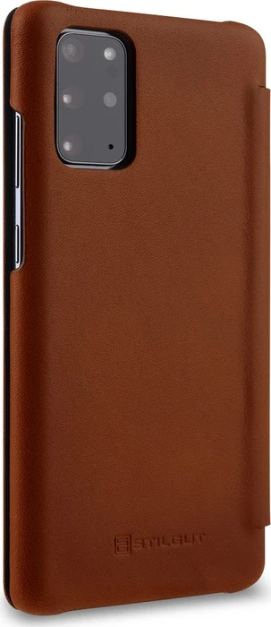 Stilgut Book Type Leather Case für Samsung Galaxy S20+ braun