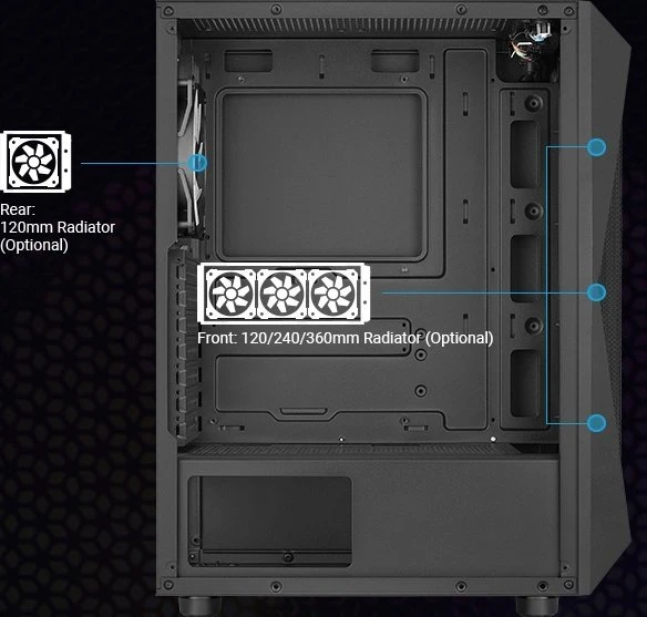 AeroCool Falcon, Lüfter LED Fixed RGB, Acrylfenster