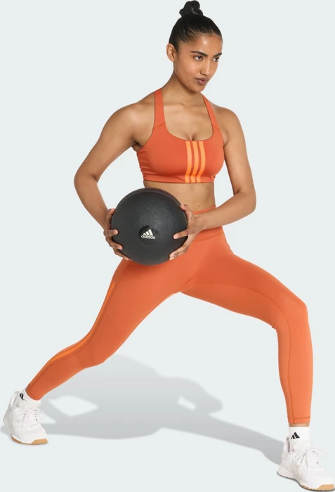 adidas Optime Workout 3-Streifen Medium-Support Sport-BH fox orange (Damen)