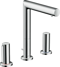 Hansgrohe Axor Uno 3-Loch Waschtischarmatur 200 mit Zerogriffen und Zugstangen-Ablaufgarnitur polished chrome