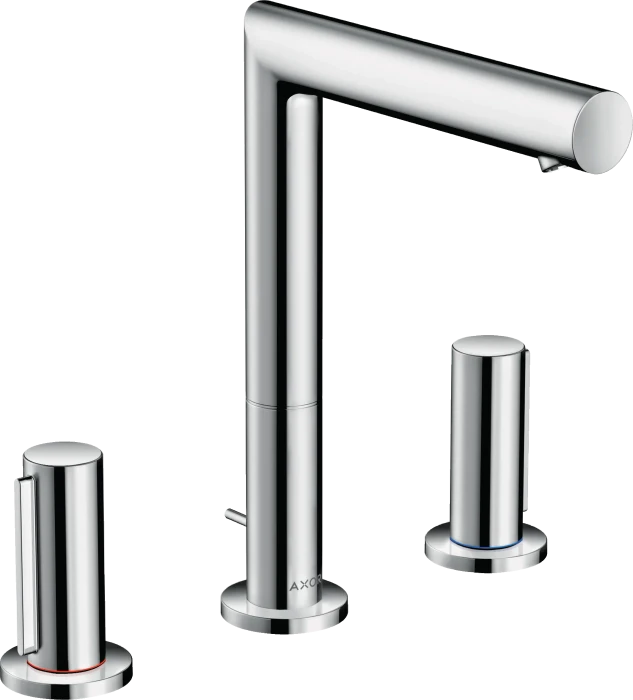 Hansgrohe Axor Uno 3-Loch Waschtischarmatur 200 mit Zerogriffen und Zugstangen-Ablaufgarnitur polished chrome