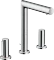 Hansgrohe Axor Uno 3-Loch Waschtischarmatur 200 mit Zerogriffen und Zugstangen-Ablaufgarnitur polished chrome Vorschaubild