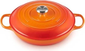 Le Creuset Gourmet-Profitopf Bräter aus Gusseisen rund 30cm 3.5l ofenrot
