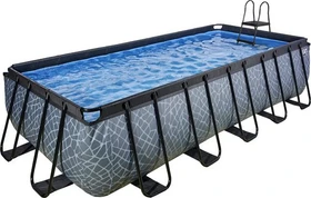 Exit Toys Stone Frame Pool mit Filterpumpe rechteckig 540x250x122cm