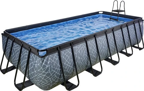 Exit Toys Stone Frame Pool mit Filterpumpe rechteckig 540x250x122cm