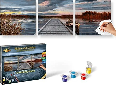 Schipper Arts & Crafts Malen nach Zahlen Sonnenaufgang am See
