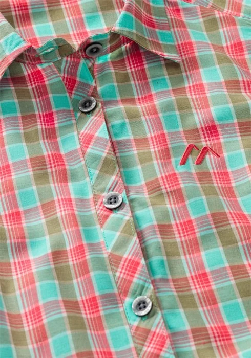 Maier Sports Paloma Hemd ärmellos green lightblue/red check (Damen)
