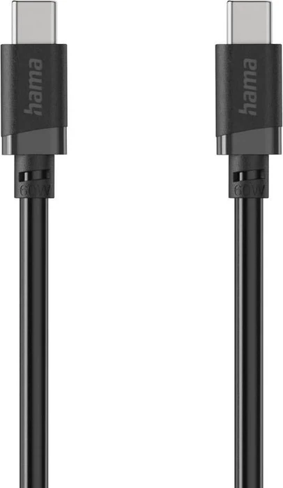 Hama Ladekabel USB-C/USB-C 60W 0.5m schwarz