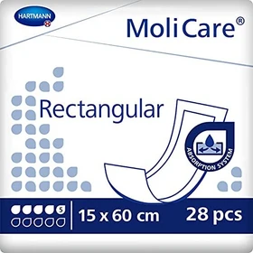 Hartmann MoliCare Rectangular 5 Tropfen Hygieneeinlage, 15x60cm, 28 Stück