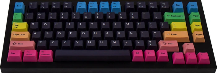 Keychron Q1/Q2/K2 OEM Dye-Sub Keycap-Set Rainbow, Kunststoff (PBT), Rainbow, mehrfarbig/schwarz, 97 Tasten (83+14), ANSI-US