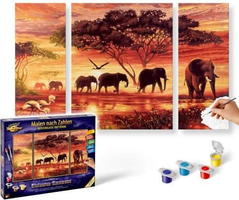 Schipper Arts & Crafts Malen nach Zahlen Elefanten-Karawane