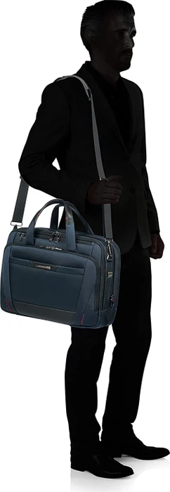 Samsonite Pro-DLX 5 Bailhandle expandable 15.6" erweiterbare Notebook-Umhängetasche blau