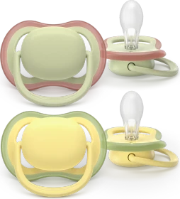 Philips Avent SCF349/50 Ultra Air Beruhigungsschnuller, 18+M, Silikon, grün/gelb, 2 Stück