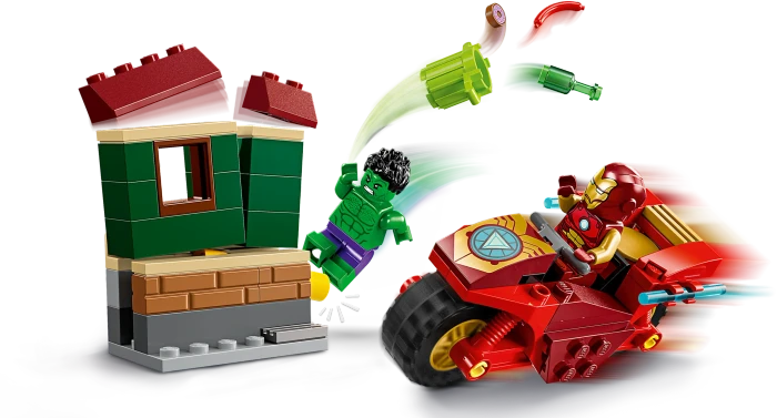 LEGO Marvel Super Heroes Spielset - Iron Man mit Bike und der Hulk