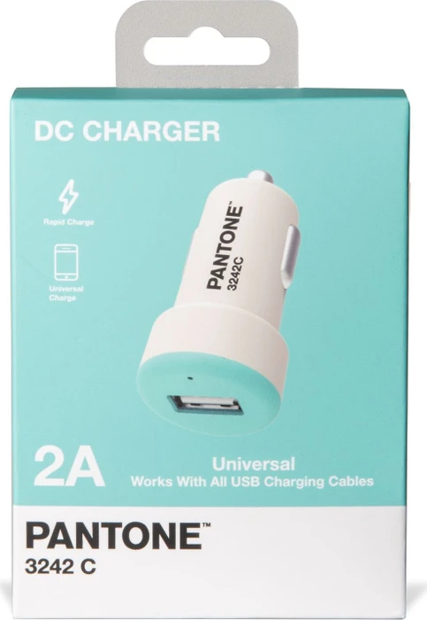 Celly Pantone Car Charger USB weiß/hellblau