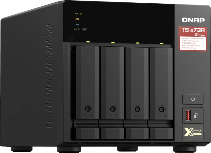 QNAP QuTS hero Turbo Station TS-473A-64G 40TB, 64GB RAM, 2x RJ-45 2.5GBase-T, 3x USB-A 3.1