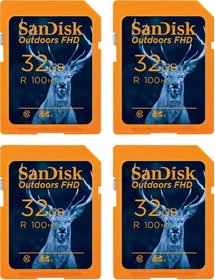 SanDisk Outdoors FHD R100 32GB, UHS-I U1, Class 10, 4er-Pack