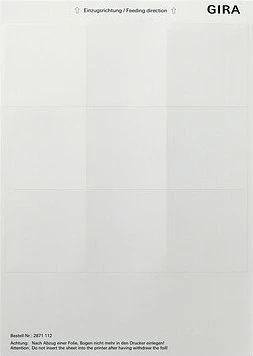 Gira Beschriftungsbögen 69x67mm