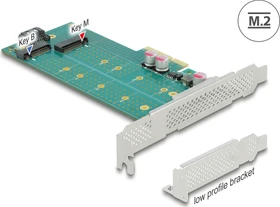 DeLOCK PCIe -> M.2 PCIe, SATA -> M.2 SATA, PCIe 4.0 x4 -- 1x SATA, 2x M.2, PCIe 4.0 x4 (89047)