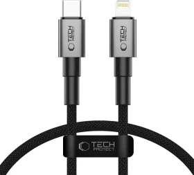 Tech-Protect Adapterkabel, Ultraboost Series, USB-C [Stecker] auf Lightning [Stecker], 27W, schwarz, 0.25m