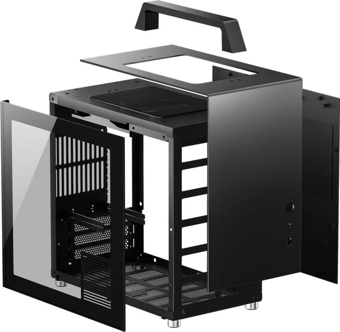 Jonsbo T8 PLUS Black, schwarz, Glasfenster, Mini-ITX
