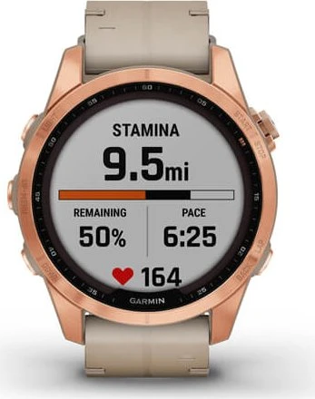 Garmin Fenix 7S Sapphire Solar rose gold titanium/limestone
