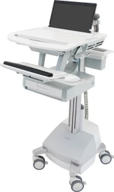 Ergotron StyleView SV44 Laptop Visitenwagen mit Schublade elektrisch höhenverstellbarer mobiler Arbeitsplatz 56x50cm grau/grau