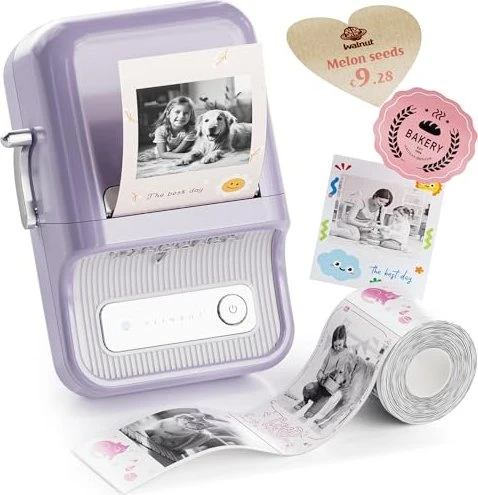 Niimbot B21 Pro Wireless Label Printer, pastell violett