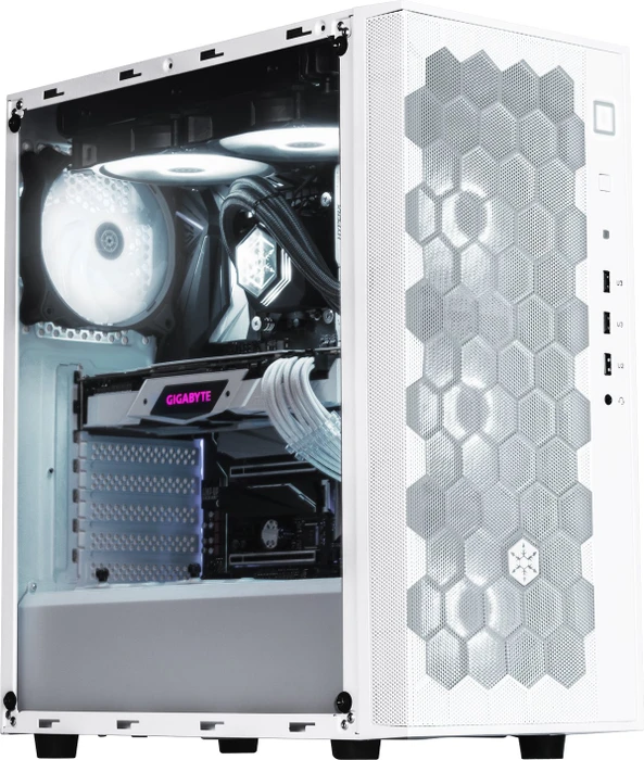 SilverStone Fara R1, weiß, Glasfenster
