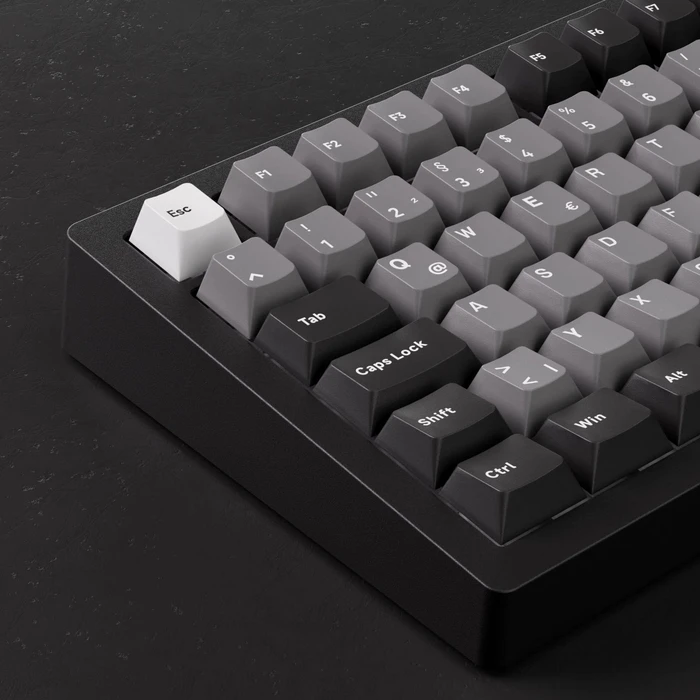 Akko Monsgeek M1 V5 Custom Mechanical Keyboard, Black & Silver, LEDs RGB, hot-swap, V3 Piano Pro, USB/Bluetooth, DE