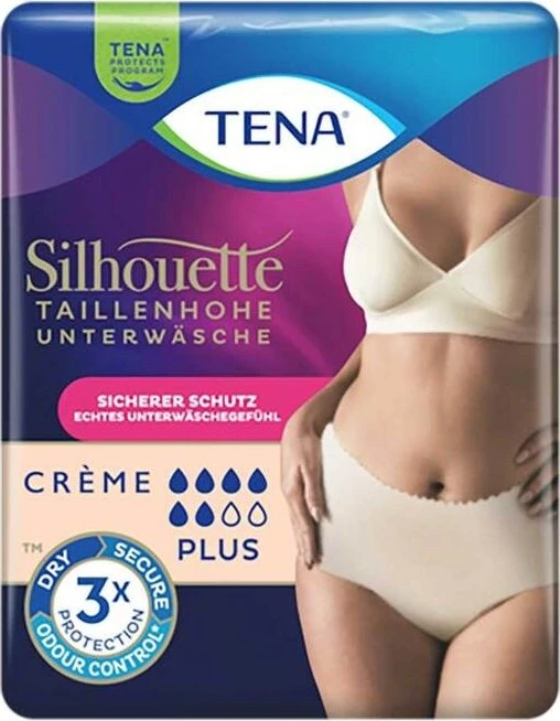 Tena Silhouette Pants Plus Creme Schutzhose Größe L, 8 Stück