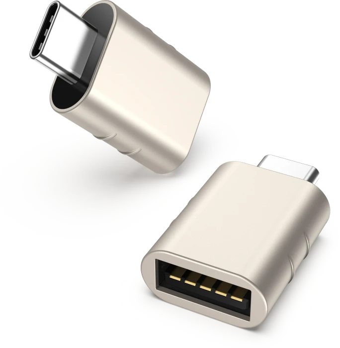 Syntech USB-Adapter, USB 3.0, 5Gb/s, USB-A 3.0 [Buchse] auf USB-C 3.0 [Stecker], Starlight, 2er-Pack