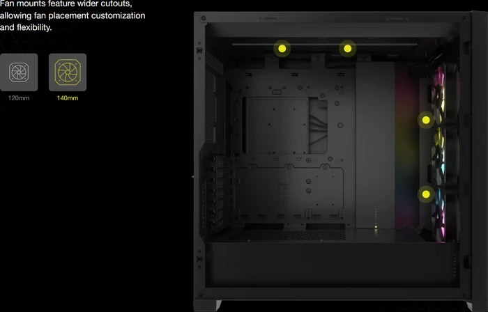 Corsair iCue 5000D RGB Airflow, weiß, Glasfenster