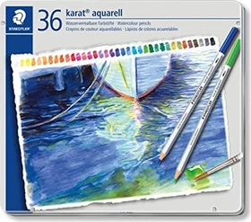 Staedtler Karat Aquarell 125 Aquarellstift sortiert, Metalletui, 36er-Pack
