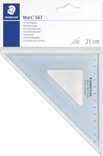 Staedtler Mars 567 Zeichendreieck 45° 13cm, transparent/blau