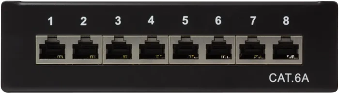 LogiLink Desktop Patchpanel Cat6a, für Tisch/Wand, 8-Port, schwarz